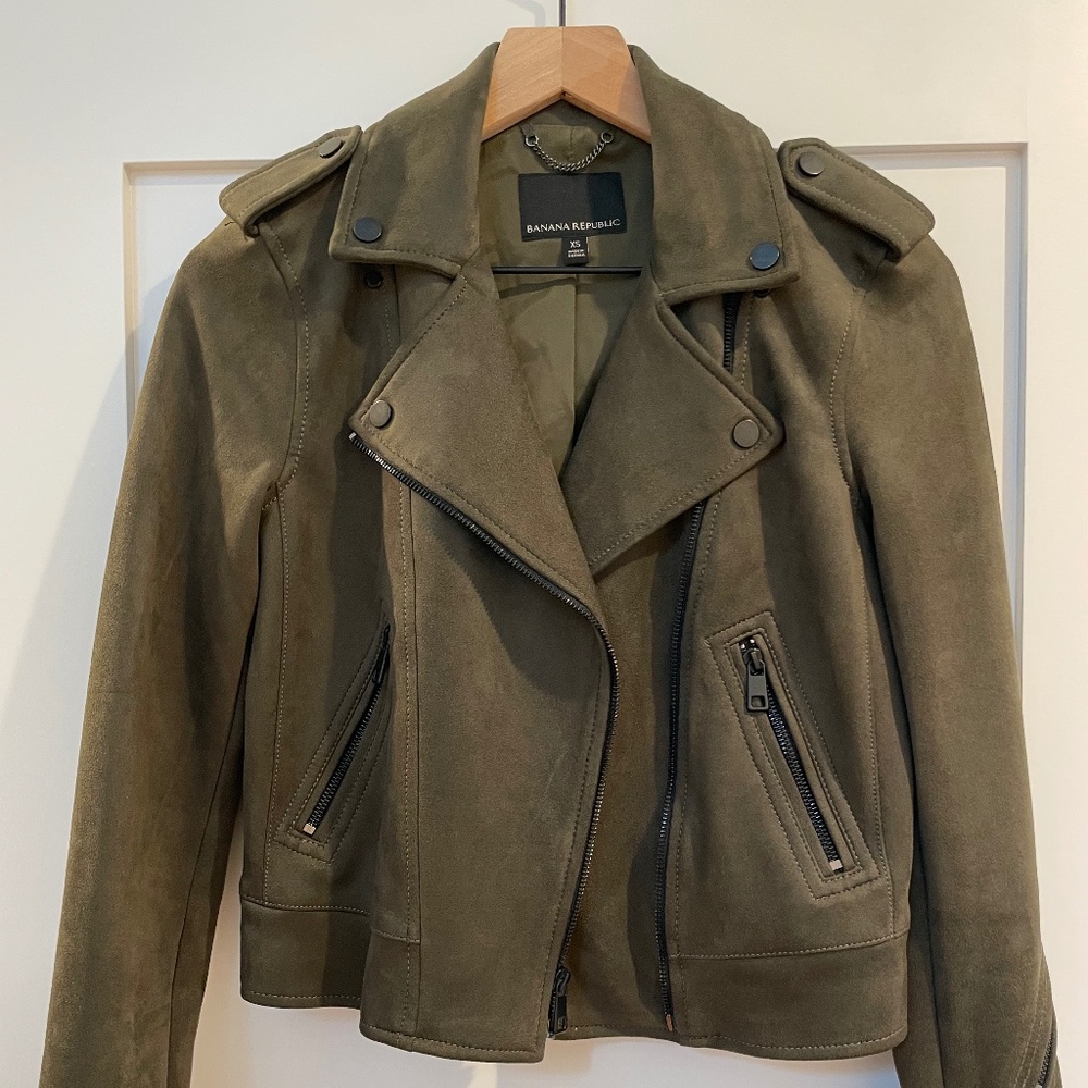 Banana Republic vegan suede bomber jacket